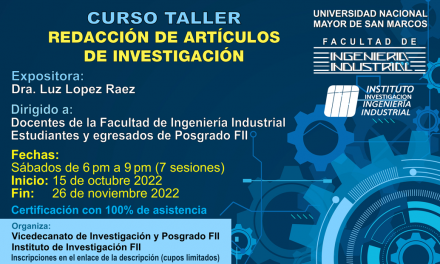 CURSO-TALLER REDACCIÓN DE ARTÍCULOS DE INVESTIGACIÓN